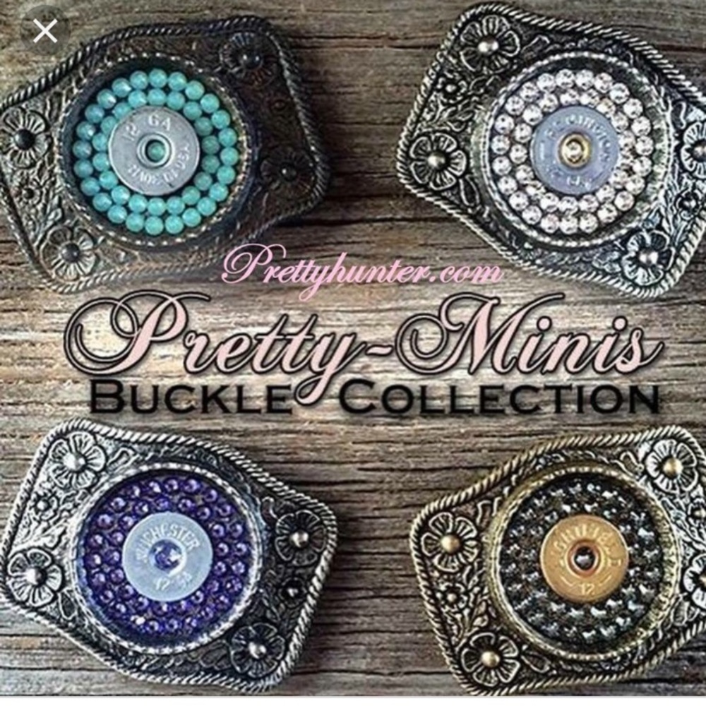 2 Pretty Hunter Floral Swarovski Belt Buckle (s)